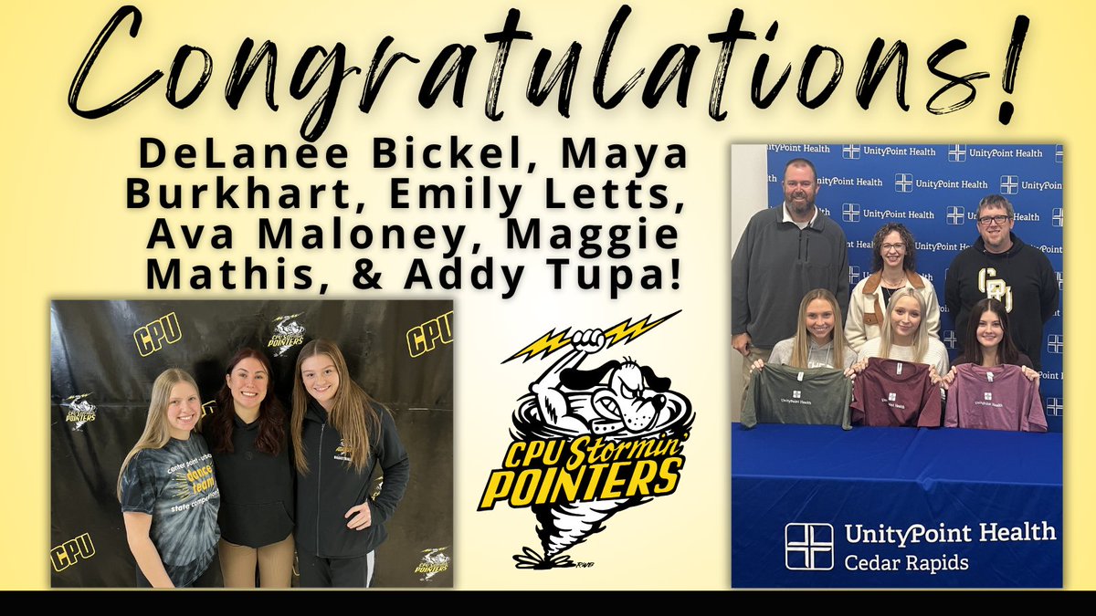 CPU Schools (@cpuschools) on Twitter photo 🌟🩺Congratulations to CPU's first Healthcare Apprentices: DeLanee Bickel, Maya Burkhart, Emily Letts, Ava Maloney, Maggie Mathis, & Addy Tupa! Mr. Libolt, Ryan Topliff & Carmen Stenger attended the UnityPoint Health Signing Day. Way to go, Stormin' Pointers! <a href="/UnityPointNews/">UnityPoint Health</a> 🌟🩺Congratulations to CPU's first Healthcare Apprentices: DeLanee Bickel, Maya Burkhart, Emily Letts, Ava Maloney, Maggie Mathis, & Addy Tupa! Mr. Libolt, Ryan Topliff & Carmen Stenger attended the UnityPoint Health Signing Day. Way to go, Stormin' Pointers! <a href="/UnityPointNews/">UnityPoint Health</a>