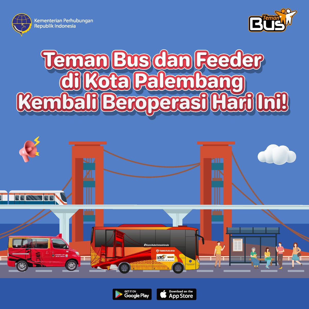 teman_bus's tweet photo. Yeay! Teman Bus di Kota Palembang kembali beroperasi lagi lho. Terima kasih atas dukungannya ya Teman-Teman. Yuk rame-in lagi Teman Bus di Palembang!

Info lebih lanjut melalui https://t.co/N2TCM7n7Gt

#KamiAdaUntukAnda
#DownloadTemanBus https://t.co/LVtbpVzdSb