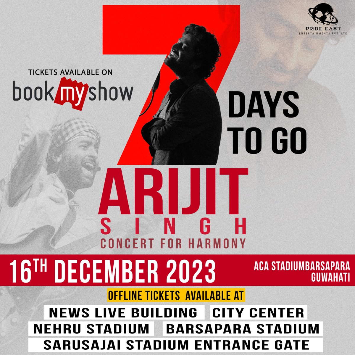 NELiveTV's tweet photo. #Assam | It’s Official! Arijit Singh’s mega concert in Guwahati on Dec 16 Tickets on Book My Show-
https://t.co/D3eCEev2fN
#arijitsingh #arijitsinghlive #arijitsinghfanclub #arijitsinghliveinconcert #arijitsinghthesingingsensation #northeast #assamesevideo https://t.co/9jXXIuFJsI