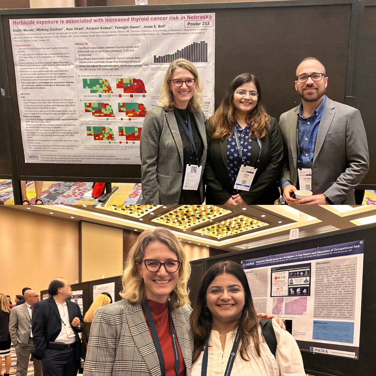 Late post: Grateful to have the opportunity to present our research on thyroid cancer and herbicide exposure at ATA 2023. <a href="/whitsgoldner/">Whitney Goldner</a> <a href="/JesseEugeneBell/">Jesse E. Bell</a> <a href="/UNMC_WCHP/">UNMC Water, Climate & Health Program</a>