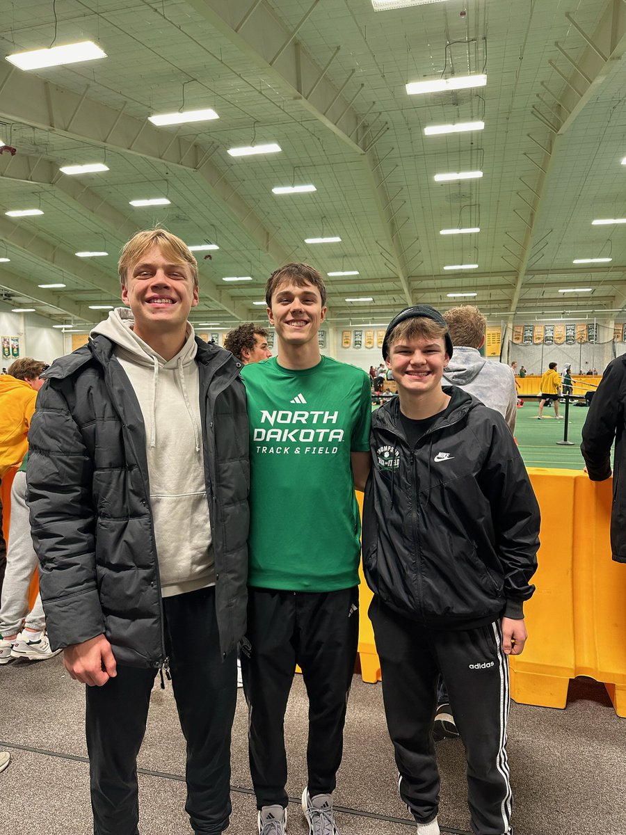 Thompson T&F (@thompson_track) on Twitter photo Great to see Max Roller competing for <a href="/UNDtrackfieldXC/">North Dakota Track & Field/XC</a> .Current Tommie tracksters Cash and Easton showing support! Good luck this year Max! #TommiePride Great to see Max Roller competing for <a href="/UNDtrackfieldXC/">North Dakota Track & Field/XC</a> .Current Tommie tracksters Cash and Easton showing support! Good luck this year Max! #TommiePride
