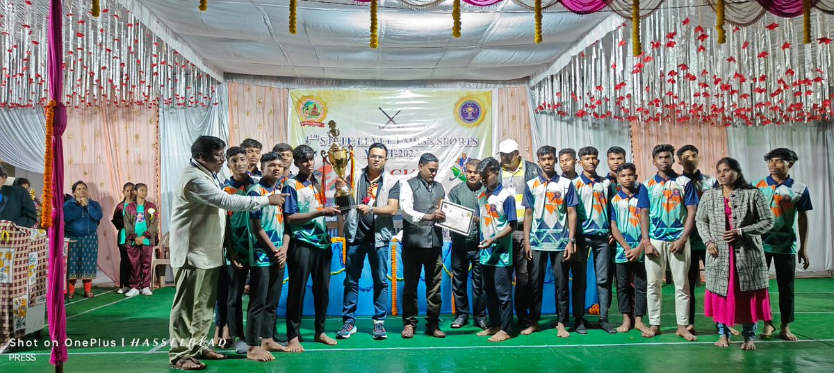 EmrsLaingOdisha's tweet photo. #ClosingCeremony #Congratulationsto winning and runner up team. #Allthebest for upcoming #National Sports Meet 2023 in Karnataka Mysore https://t.co/V6yZvWpS0j