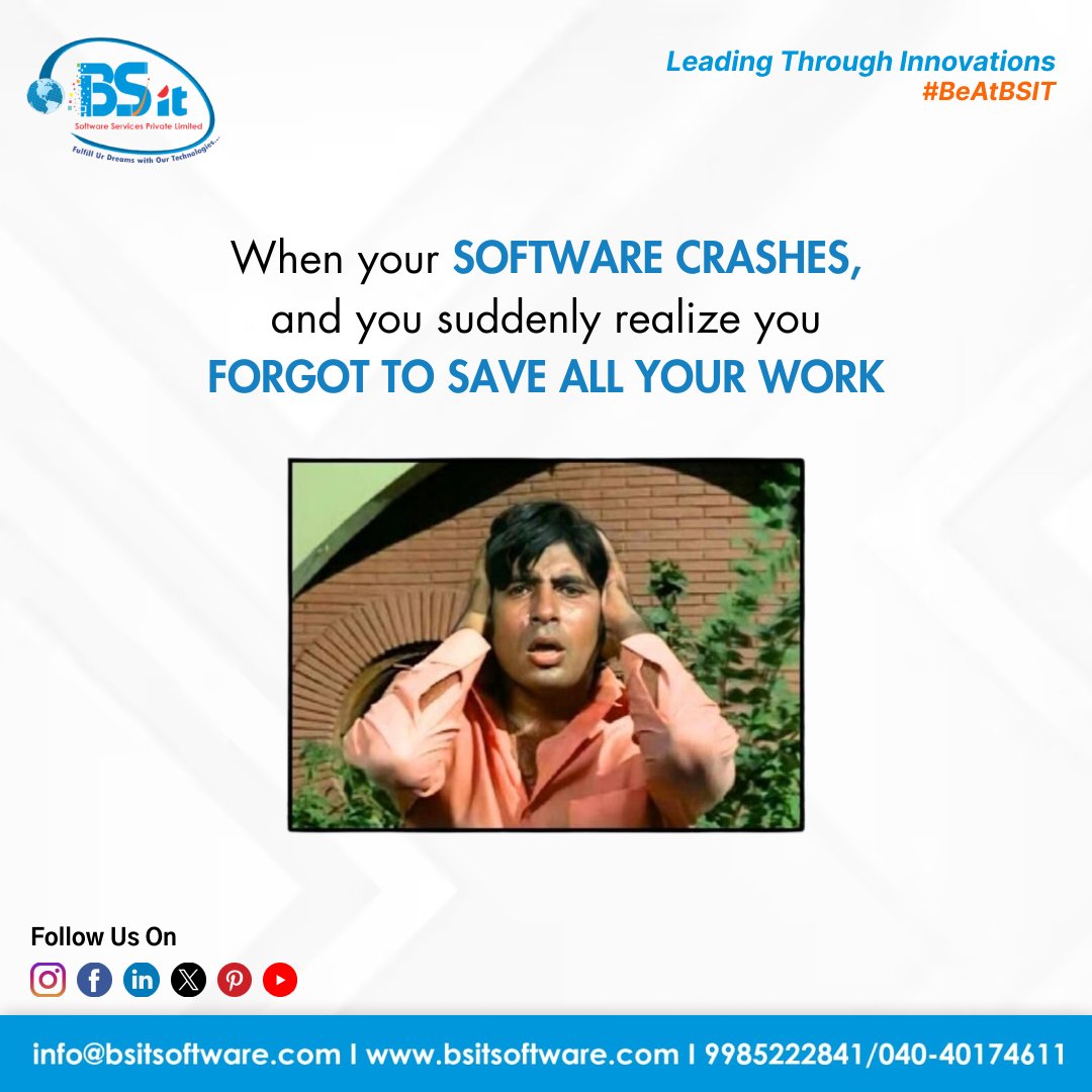 When your SOFTWARE CRASHES, and you suddenly realize you FORGOT TO SAVE ALL YOUR WORK 😱💻 

#BSIT #BeAtBSIT  #TechFails #SoftwareWoes #DataLossDrama #TechProblems #EpicFail #SaveYourWork #DigitalNightmare #TechHumor #ProgrammingPains #CtrlSAlways #CodingNightmare #SoftwareGlitch