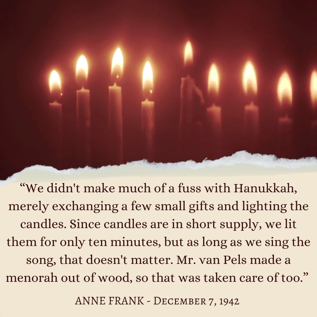 From all of us at the Anne Frank Center, we wish you a bright, happy and safe Hanukkah! #happyhanukkah #annefrank #hanukkah 🕎