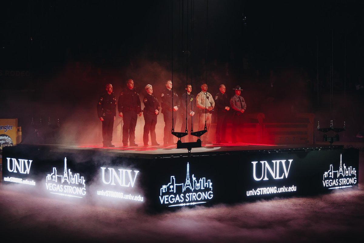 UNLV shooting first responders are honored during the opening ceremony of NFR at the Thomas &amp; Mack Center on Friday, Dec. 8, 2023, in Las Vegas. 

📸 Madeline Carter/Las Vegas Review-Journal