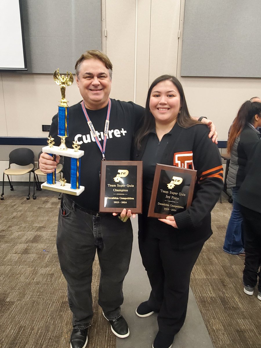 We won!!! #districtchamps 

1st place Decathlon, 1st Place Super Quiz, 3rd Place Super Quiz from Octathlon.

1st Honors, Top 2 Scholastics, Top 2 Varsities Overall! #dobiepride

We are so proud of the team!