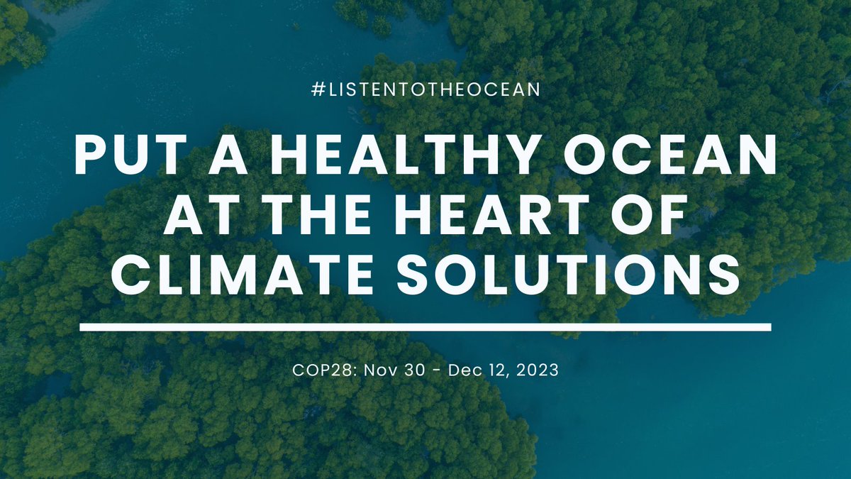 A healthy and biodiverse #ocean regulates climate, buffers our shorelines, provides abundant and nutritious food, ensures wellbeing, preserves cultural heritage, and supports the sustainable livelihoods of billions of people! 

 #ListenToTheOcean #COP28 #OceanForClimate