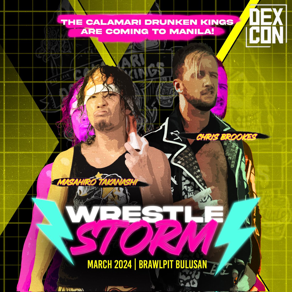 dexconph's tweet photo. CDK is coming to Manila!

The Calamari Drunken Kings (composed of @OBEYBrookes and @masaddt) will be crashing the party and making their Philippine debut this March 24, 2024 at Brawl Pit Bulusan for WrestleStorm! 
#dexcon #cdk #ddtpro #ddt #setupth #spw https://t.co/T6qHErOaT4