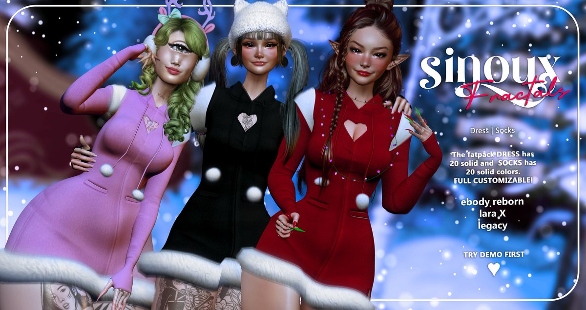 sinoux_sl's tweet image. Countdown to Christmas ladies 💖🎅🏻🎄

Available in #craftyweekend for 65L
Who is in our group has 15%off

Taxi in bio

#sl #secondlife #metaverse #happyweekend #craftyweekend #goat66 #sokawaiisundays #thesims #thesims4 #InZoi
