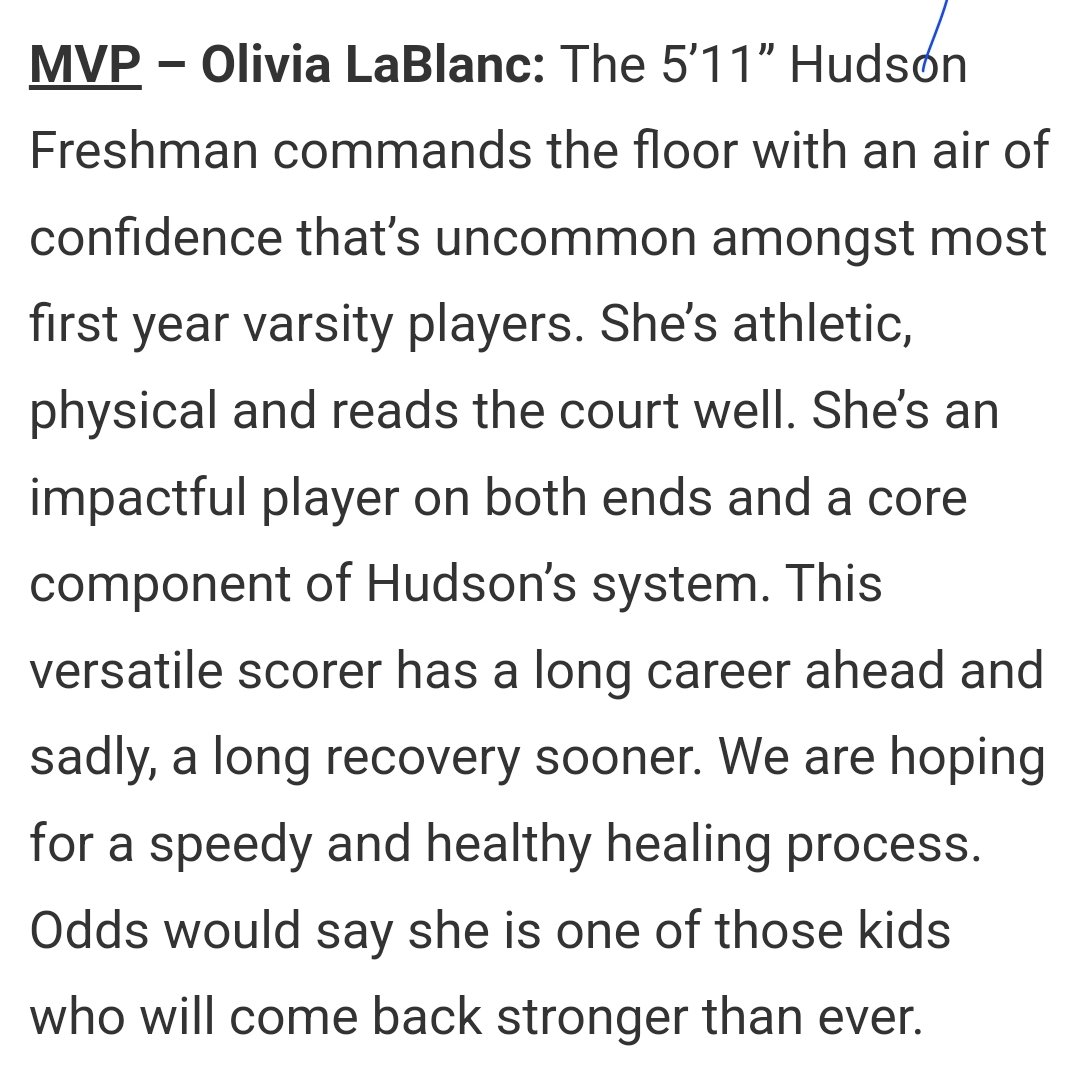 Very honored to be named freshman MVP of the Kettle Moraine Tournament! 
<a href="/JrAllStarBB/">Jr. All-Star Girls Basketball</a>