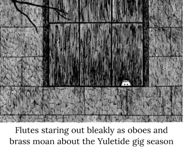 For those not in the know: there are no #flutes in the Messiah or any of the other popular baroque works that get trotted out at this time of year. Meanwhile brass and oboe players are dying from too many shows and not enough rest #giglife #freelancemusician #classicalmusic #xmas