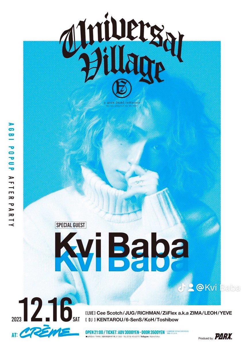 Kvi Baba / Live Info 12月16日(土) 福井 @CREME_org 12月23日(土