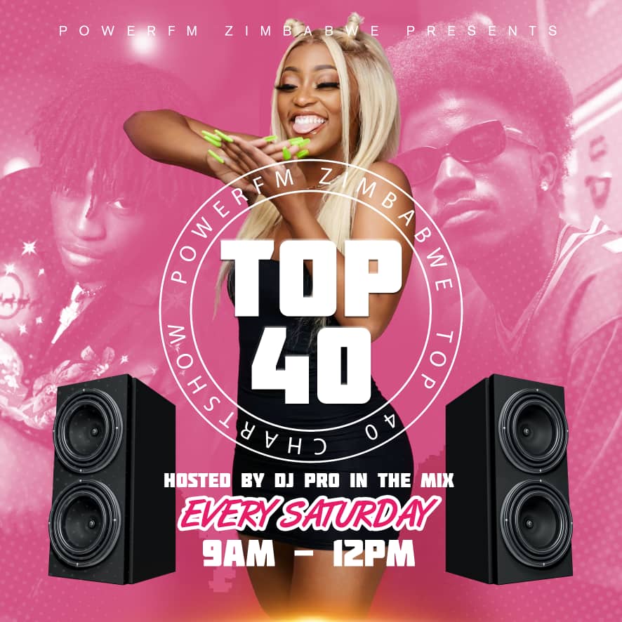 powerfmzimbabwe's tweet photo. The Powerfm Top 40 this Saturday with DJ PRO IN THE MIX from 9am to 12midday. The Biggest songs in the world on the Biggest chartshow in the land. #powertop40 https://t.co/TUur7jRogx