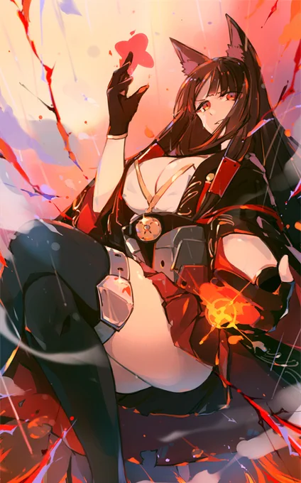 #今年も残りわずかなので今年一番伸びた絵を貼る来年も赤城で一番伸ばしたいっ 