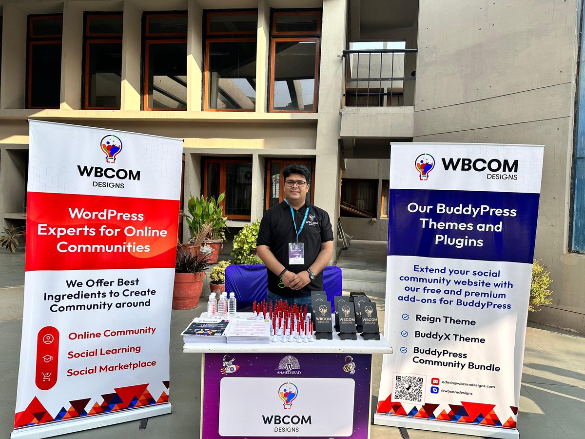 Excited to kick off the day at <a href="/WCAhmedabad/">WordCamp Ahmedabad</a>! Join us at the <a href="/wbcomdesigns/">Wbcom Designs 💡</a> booth with <a href="/vapvarun/">Varun Dubey</a> for a day of insightful exchanges and engaging discussions. Don’t miss this chance to connect and collaborate! See you there! 🌟👋🏼 

 #WCAhmedabad