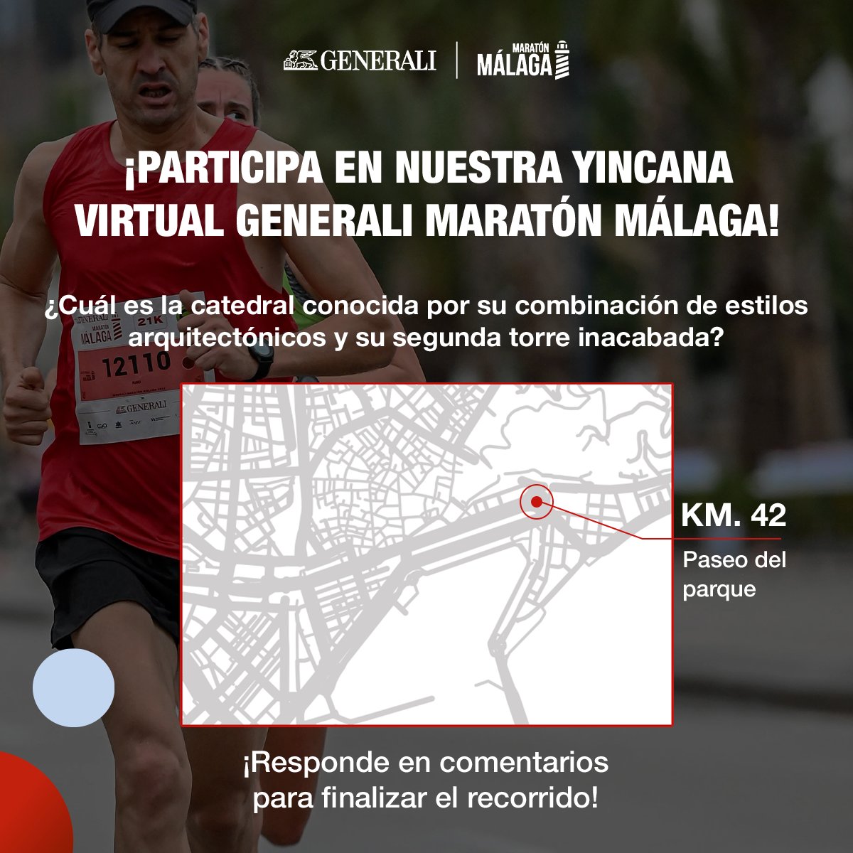 arcodest's tweet photo. Este domingo 10 de diciembre por fin llega el #GENERALIMaratónMálaga.  🚀🏃‍♂️Y para que te vayas preparando para la carrera, te dejo la última entrega de su yincana virtual. ¡Responde en comentarios y sé el primero en llegar a la meta! https://t.co/y0WGBJTKyx