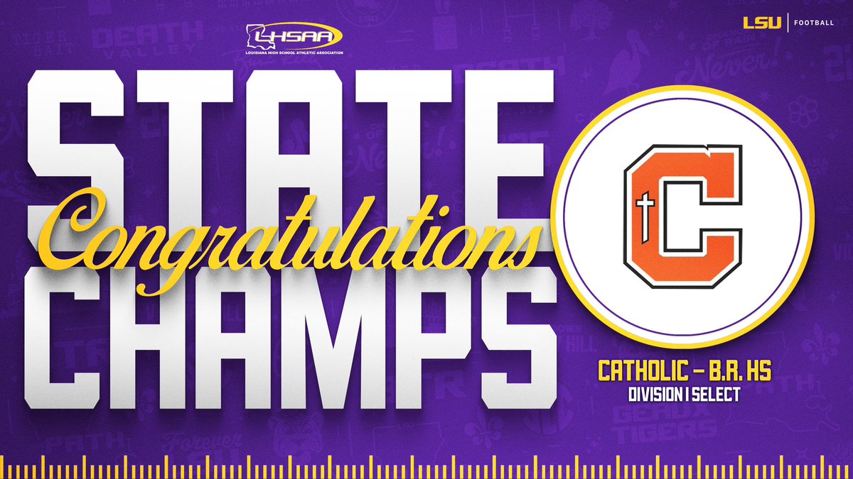 Congratulations to Catholic High School on winning the @LHSAAsports Division I Select State Championship!