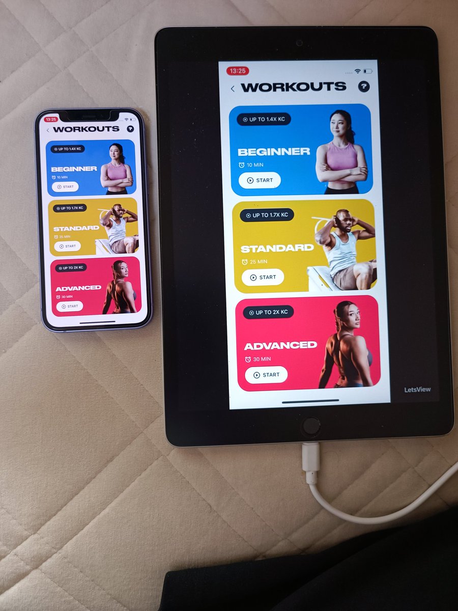 metanya777's tweet image. letsviewでstepapp👞を画面だけiPadに映してみた▶️

筋トレは📱で撮影
①設置がしやすい

　遠くて見えない見る余裕ない方は見える範囲にiPadを適当に置とくことが🉑

使うアプリは簡単に設定出来ました👯

便利グッズとしていかが？！(ΦωΦ)
#stepapp #letsview