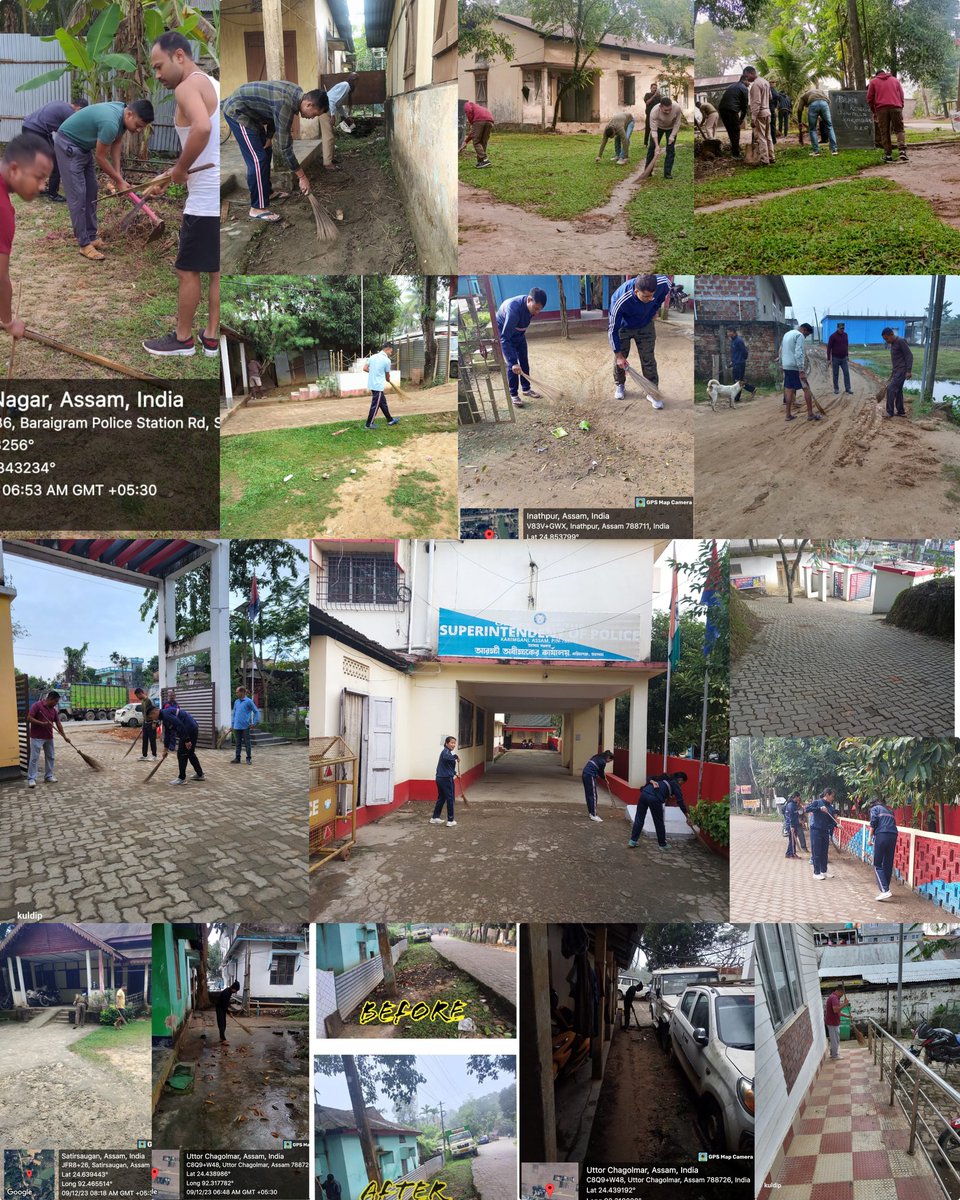 Creating a positive and clean environment can indeed contribute to a better mindset. Glimpse of Shramdaan on all PS, OP,WP, Police Reserve, SP Office of Karimganj DEF. @CMOfficeAssam @assampolice @DGPAssamPolice @gpsinghips @HardiSpeaks @KangkanJSaikia .