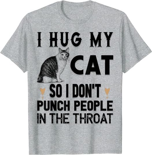 amazon.com/dp/B08R1X9MK4 Kitten Love Cats Lady People Great Gift tee Shirts I Hug My Cat So I Don't Punch People - funny Kitten Love T-Shirt