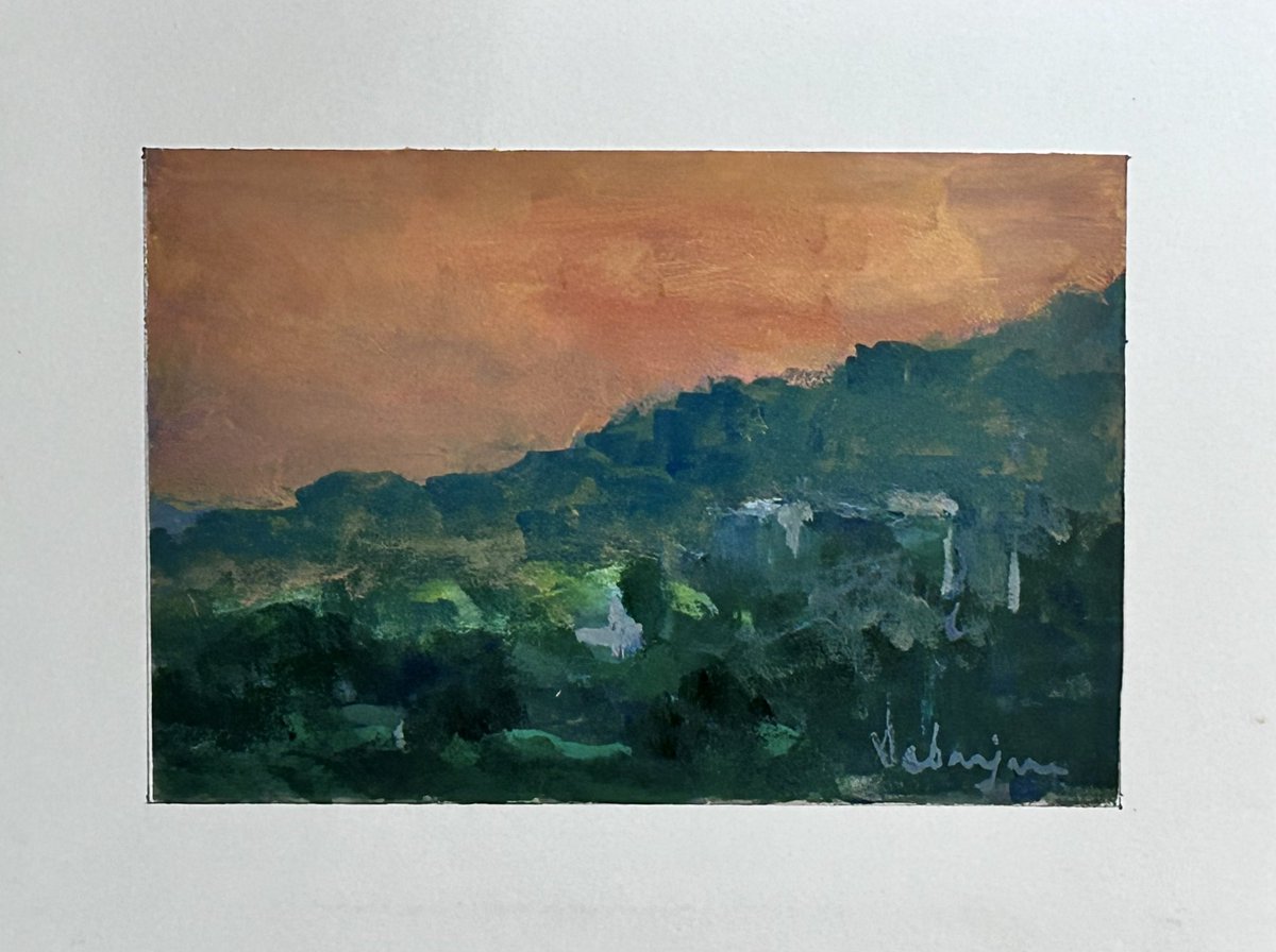 Day 42/ 50 to 50 
Anushaktinagar hills
6x9 inches 
Gouache
12/9/23
Mumbai