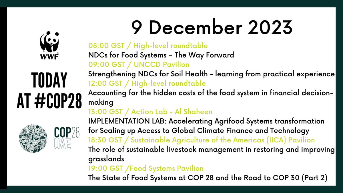 Busy day for us here at #COP28 - Join our events on food systems transformation if you can!