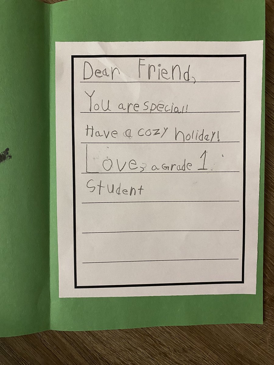 MsFeenstra's tweet photo. So proud of the students at @NorthridgePS who made beautiful cards for seniors in our community who are isolated this holiday season 💗 https://t.co/jltrGVKY9K