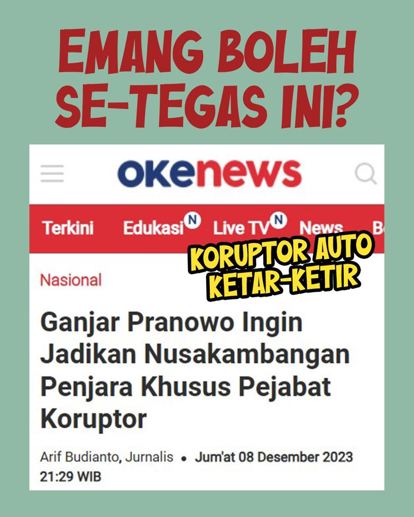 Nusakambangan Penjara Koruptor telah disiapkan bagi ketum² parpol yang jadi sandera Ki Lurah untuk jadi kuda Troya kemenangan anaknya
