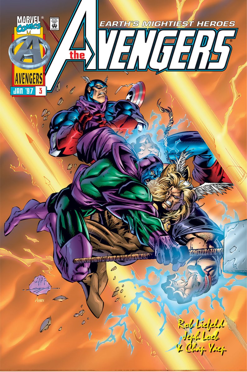 Comic No.1000 of #my500comicgoal- #Avengers (1996) #3 #Marvel #HeroesReborn #ChapYaep #JonSibal #AndyTroy #CaptainAmerica #Thor #Kang