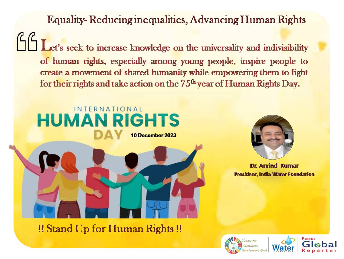 #InternationalHumanRightsDay2023 #HumanRights75 #StandUp4HumanRights #Act4RightsNow #UDHR75 #SDGs #HealthyEnvironmentForAll #socialjustice #dignity #freedom #Justice #COP28UAE #ClimateJustice #Education #SDGs #Food #sustainableenvironment @PMOIndia @narendramodi @antonioguterres