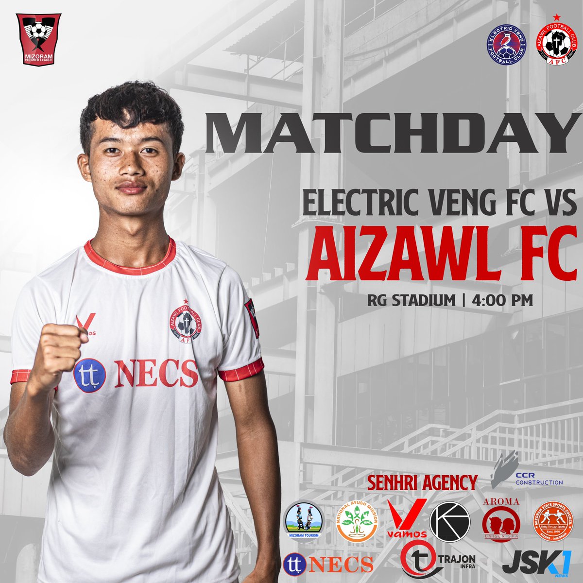 AizawlFC's tweet photo. It’s Matchday!!
The Reds are up against Electric Veng FC today at RG Stadium, 4:00 PM
Let’s Go Lads 💪
#AizawlFC #ThePeoplesClub #mpl10 https://t.co/Yxx3wzJe0e