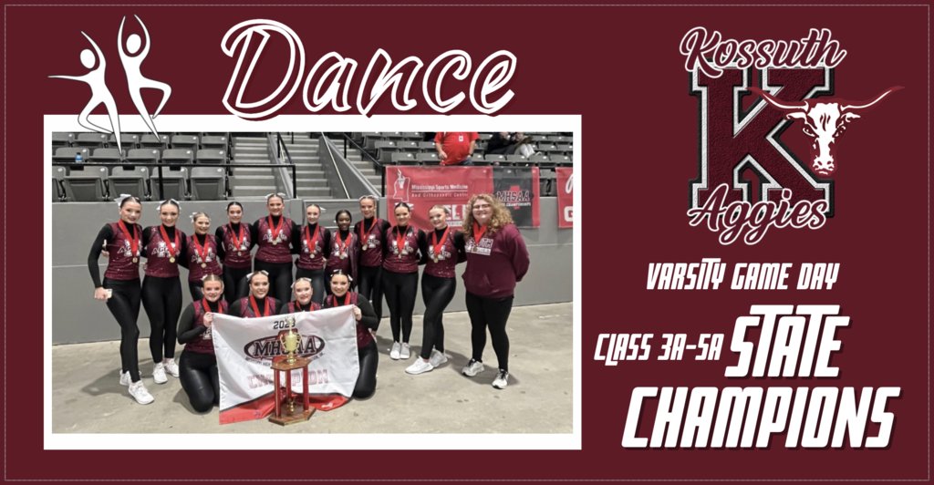 🏆CONGRATULATIONS  KHS  DANCE🏆
Way to go Coach Wendy Kelly and the Lady Aggie Dance Team!
Varsity Gameday 3A-5A STATE CHAMPIONS! 
We are so proud of you all!