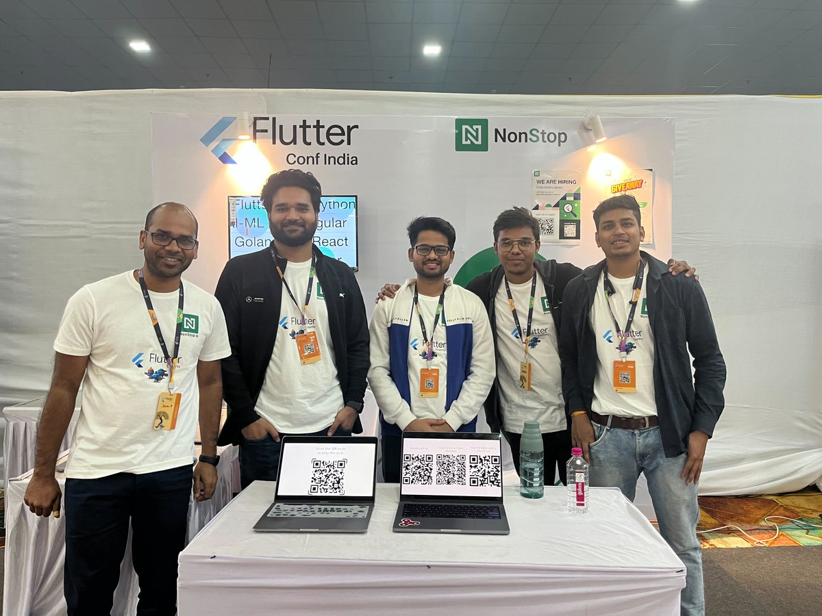 NonStopio's tweet image. We are all set and eager to be a part of Fantastic @flutterconfin

Don&apos;t forget to stop by NonStopio&apos;s booth! We&apos;ll be on hand to answer your questions, and talk about all things #Flutter and #NonStop!

Don&apos;t miss your chance to win amazing #goodies. Come play our quiz and win!