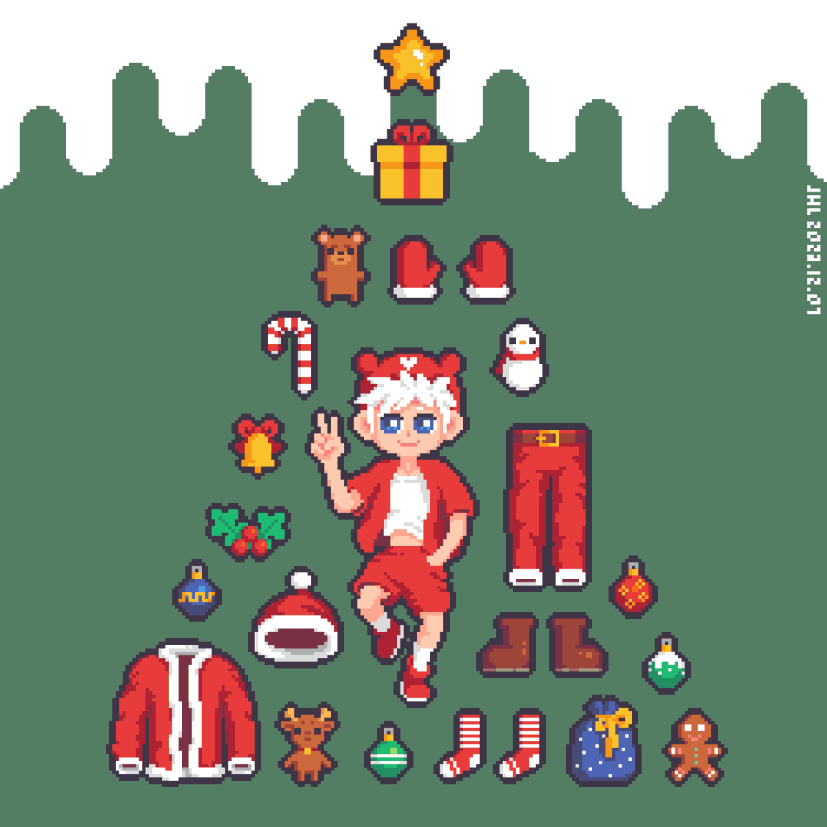 JHLpixel's tweet photo. If Santa is a kid 
@pixil_art
#pixilartchallenge #christmas #pixilart https://t.co/rx5SpCoDBa