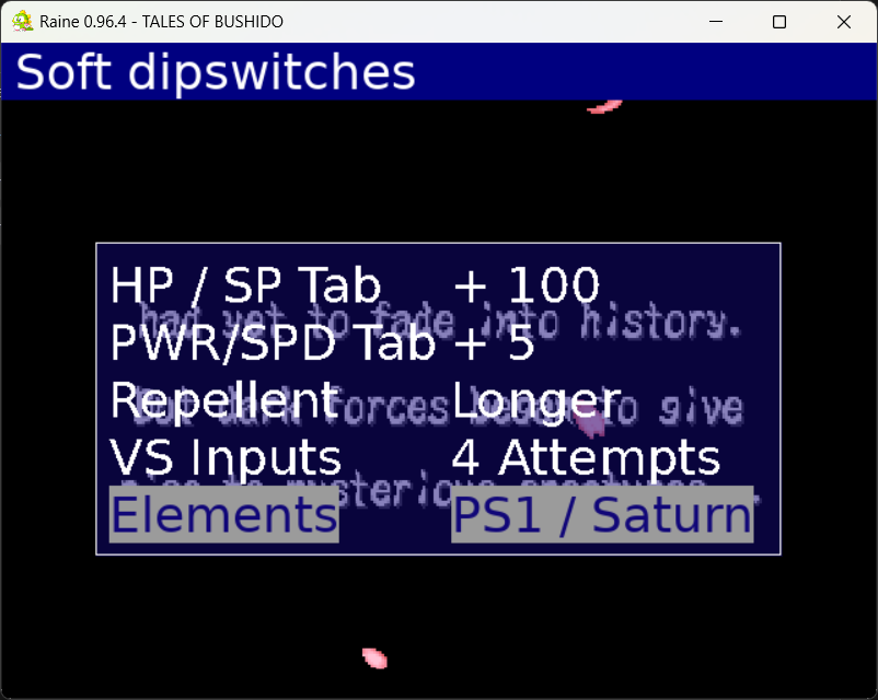 JustinGibbins's tweet photo. Gotta' give credit to those guys doing the Raine emulator. It's pretty solid for Neo Geo CD, if you're looking for software emulation. Audio is great for #SamShoRPG , even supports hooks for Soft DIPs. Load times are fast too! Seems like an excellent way to play the translation. https://t.co/2ZrF2Qp9st