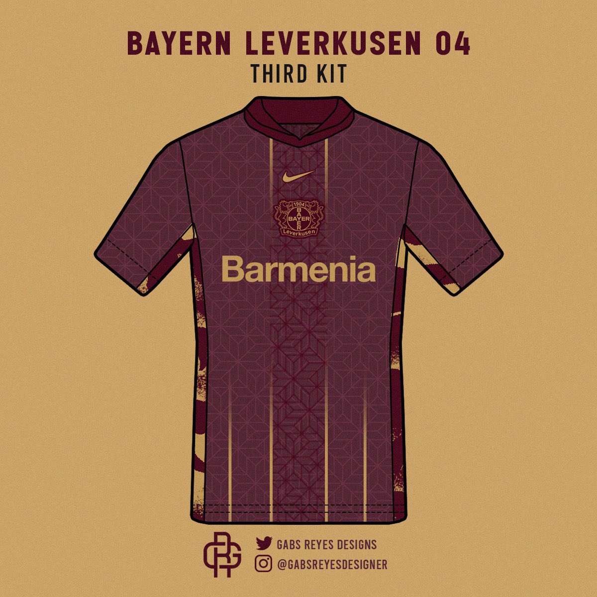 Bayern 04 Leverkusen - third kit

#100Días100Equipos #Día40

<a href="/bayer04_en/">Bayer 04 Leverkusen</a> × <a href="/nikefootball/">Nike Football</a>

Color obligatorio: #582937

@Seoul_design1
