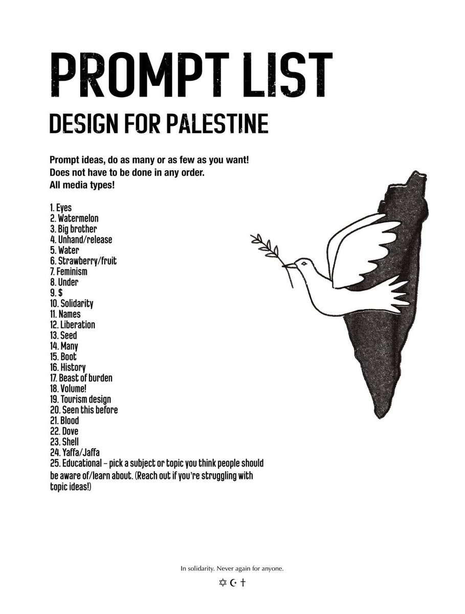 lekinmeradil's tweet image. A friend and I were putting up posters the other had designed around campus, and we had the idea of sharing the ideas we were using. feel free to use these prompts. #designforpalestine