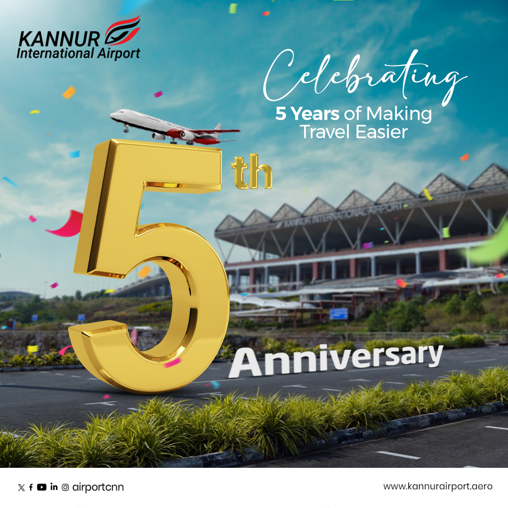 airportCNN's tweet photo. Here's to five years of making travel easier! We are proud to have made the journey simpler and more enjoyable for many, and we are excited to continue innovating and improving our services for years to come.
#KannurInternationalAirport #5YearAnniversary #CelebratingProgress https://t.co/WM9dAttbc3