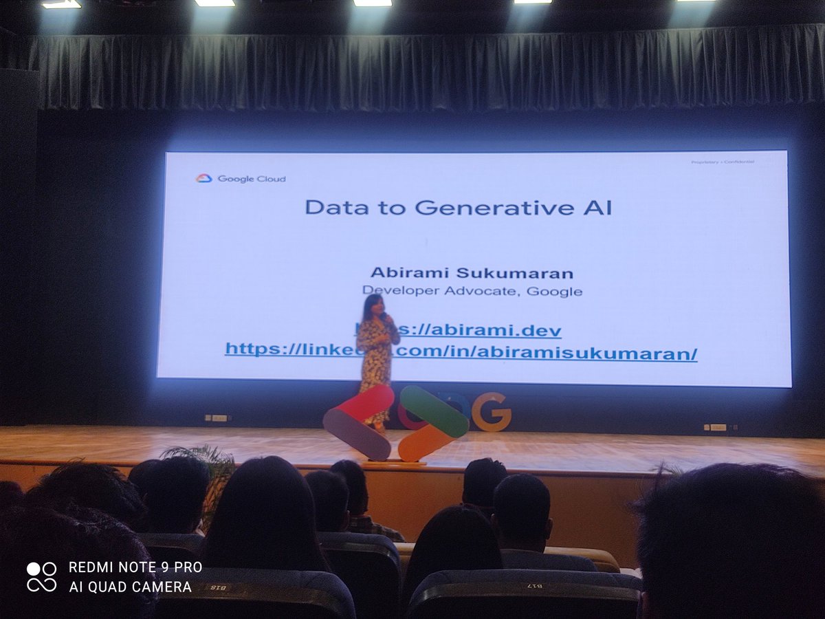 jasleengujral01's tweet image. Exciting session underway at #devfestchandigarh! 🎤 @AbiramiSukumara delving into the world of AI, ML, and Generative AI. 🤖✨ Stay tuned for insights and inspiration! #devfest23 #gdgchandigarh #wtmchandigarh #TechTalks #AI #ML #GenerativeAI #DevFest2023