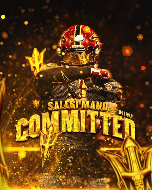 Salesi Manu (@lesim775) on Twitter photo Thank you to all the coaches that showed my family and I love. Appreciate you guys taking the time to recruit me. With that said, I am committing to Arizona State University‼️ #ForksUp 🔱 <a href="/ManogueFB/">Manogue Football</a> <a href="/eehowren/">Ernie Howren</a> <a href="/KenCrawford36/">Coach Crawford</a> <a href="/BrandonHuffman/">Brandon Huffman</a> <a href="/BlairAngulo/">Blair Angulo</a> <a href="/MohrRecruiting/">Brian Mohr</a> Thank you to all the coaches that showed my family and I love. Appreciate you guys taking the time to recruit me. With that said, I am committing to Arizona State University‼️ #ForksUp 🔱 <a href="/ManogueFB/">Manogue Football</a> <a href="/eehowren/">Ernie Howren</a> <a href="/KenCrawford36/">Coach Crawford</a> <a href="/BrandonHuffman/">Brandon Huffman</a> <a href="/BlairAngulo/">Blair Angulo</a> <a href="/MohrRecruiting/">Brian Mohr</a>