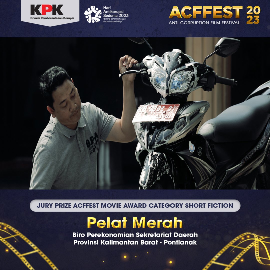 ACFFest's tweet photo. Selamat! Pemenang Jury Prize Category Short Fiction
Pelat Merah
Biro Perekonomian Sekretariat Daerah Provinsi Kalimantan Barat
Pontianak
#ACFFEST #SuaraMu #SuaraKita #SuaraNurani #KompetisiFilmPendek https://t.co/EJEFuUtiL2