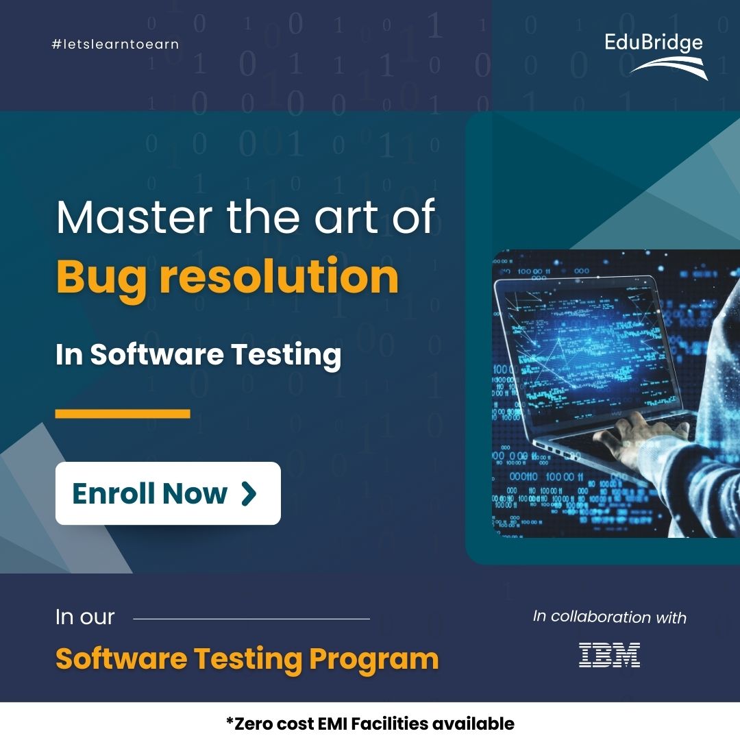 EduBridgelearn's tweet image. Learn the art of bug resolution in Software Testing! 

Enroll now @ bit.ly/44rdRDz to Learning Software Testing with IBM 

#SoftwareTesting #TypesOfSoftwareTesting #SoftwareTestingTools #FunctionalTesting #PerformanceTesting #AgileMethodology #TestingTools #AgileModel