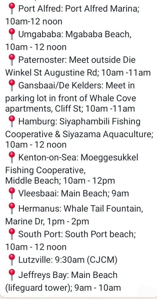 ⚠️Today is the day...⚠️
For everyone who wants to join one of our protests against seismic surveys, gas and oil exploitation on our coastlines.... for the benefit of foreign companies  and corruot cadres... Here are your venues... 
#PeoplePower
#OceansNotOil