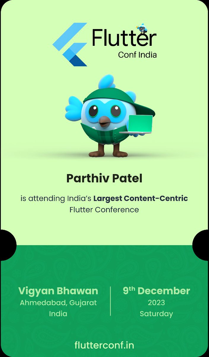 ParthivPatel89's tweet image. Indias largest content-centric flutter conference.
@flutterconfin @FlutterDev 
@viveky259259 

#flutterconf #Ahmedabad #Mumbai