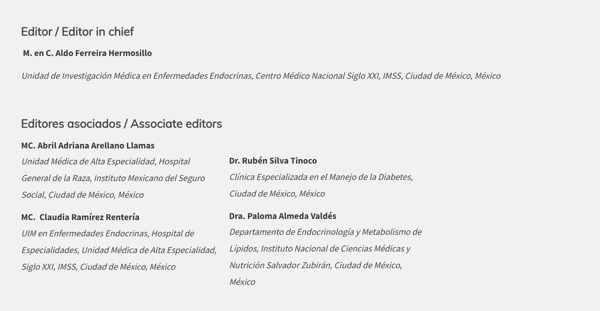 Rubén Silva-Tinoco (@profesoreruben) on Twitter photo Este año fui invitado a ser parte del Comité Editorial de la Revista Mexicana de Endocrinología, Metabolismo y Nutrición <a href="/RevistaEndoMex/">Revista Mexicana Endocrino Metabolismo & Nutricion</a> de la <a href="/SMNE_Oficial/">Sociedad Mexicana de Nutrición y Endocrinología</a> como Editor Asociado. Agradezco la confianza <a href="/aldo_ferreira83/">Aldo Ferreira Hermosillo</a> <a href="/rfaradji/">Raquel Faradji</a> . Los invitamos a enviar sus investigaciones. 🇲🇽👇🏽 Este año fui invitado a ser parte del Comité Editorial de la Revista Mexicana de Endocrinología, Metabolismo y Nutrición <a href="/RevistaEndoMex/">Revista Mexicana Endocrino Metabolismo & Nutricion</a> de la <a href="/SMNE_Oficial/">Sociedad Mexicana de Nutrición y Endocrinología</a> como Editor Asociado. Agradezco la confianza <a href="/aldo_ferreira83/">Aldo Ferreira Hermosillo</a> <a href="/rfaradji/">Raquel Faradji</a> . Los invitamos a enviar sus investigaciones. 🇲🇽👇🏽