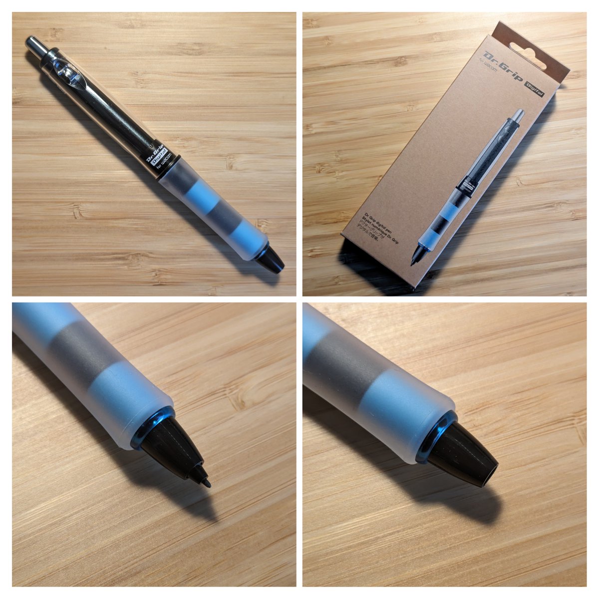 shio_sen_bei's tweet photo. WacomのＤｒ．グリップ届いてた。
ほんとに文具のやつと見た目変わらないけど、これでタブレットに対応してるんだよな。
じみに、ペン先ノックで仕舞えるのはいいよね。 https://t.co/kEzxviR5wJ