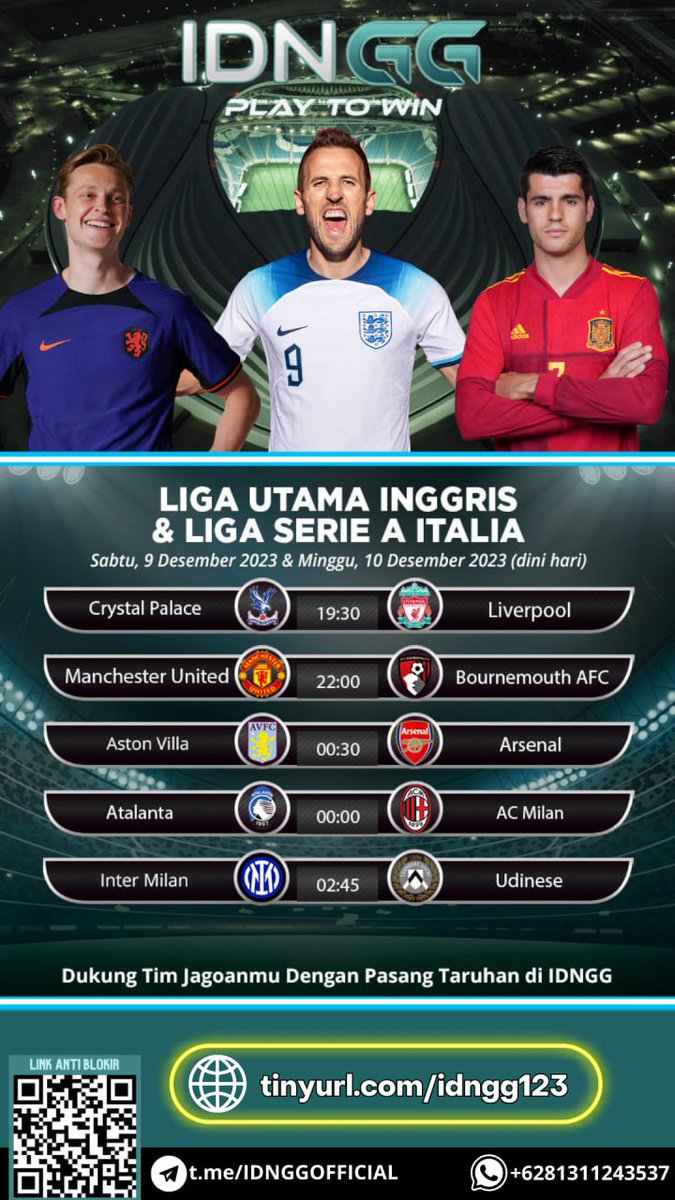 IDNGG1's tweet photo. 🏆BERIKUT JADWAL PERTANDINGAN BOLA PADA HARI INI HINGGA DINI HARI NANTI | AYO DUKUNG TIM FAVORITMU HANYA DI IDNGG ! 🏆

🔗Link Gacor IDNGG :
 📌 https://t.co/crWRpidrbd
 
🎰 INFO LIVE RTP SLOT GACOR 🎰
🔗 https://t.co/QdszfdaDtP
        
⚡️SUPER DUPER PROMO IDNGG⚡️
🔱 WELCOME… https://t.co/87LqhDaAsA