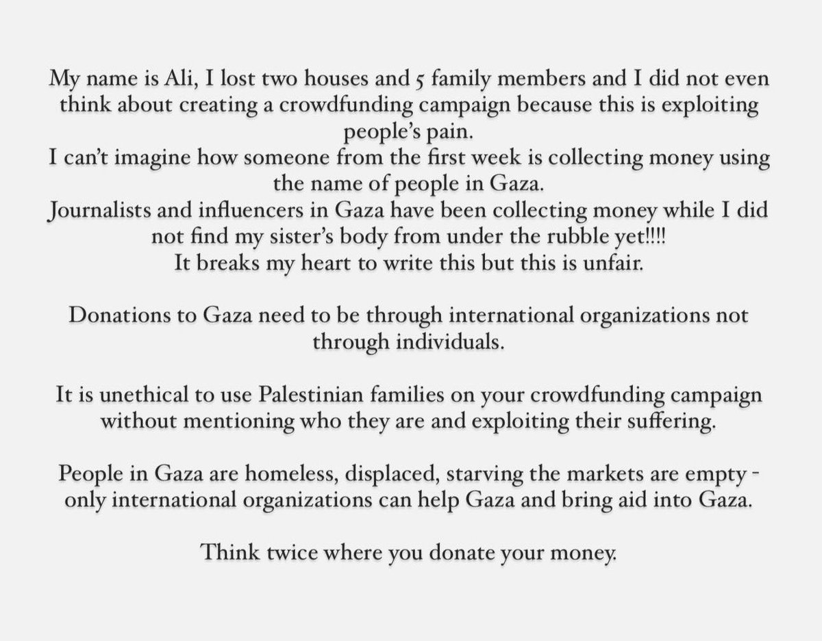 alijadallah66's tweet photo. It is unethical to use Palestinian families on your crowdfunding campaign without mentioning who they are and exploiting their suffering. https://t.co/dBrOmj2QBt