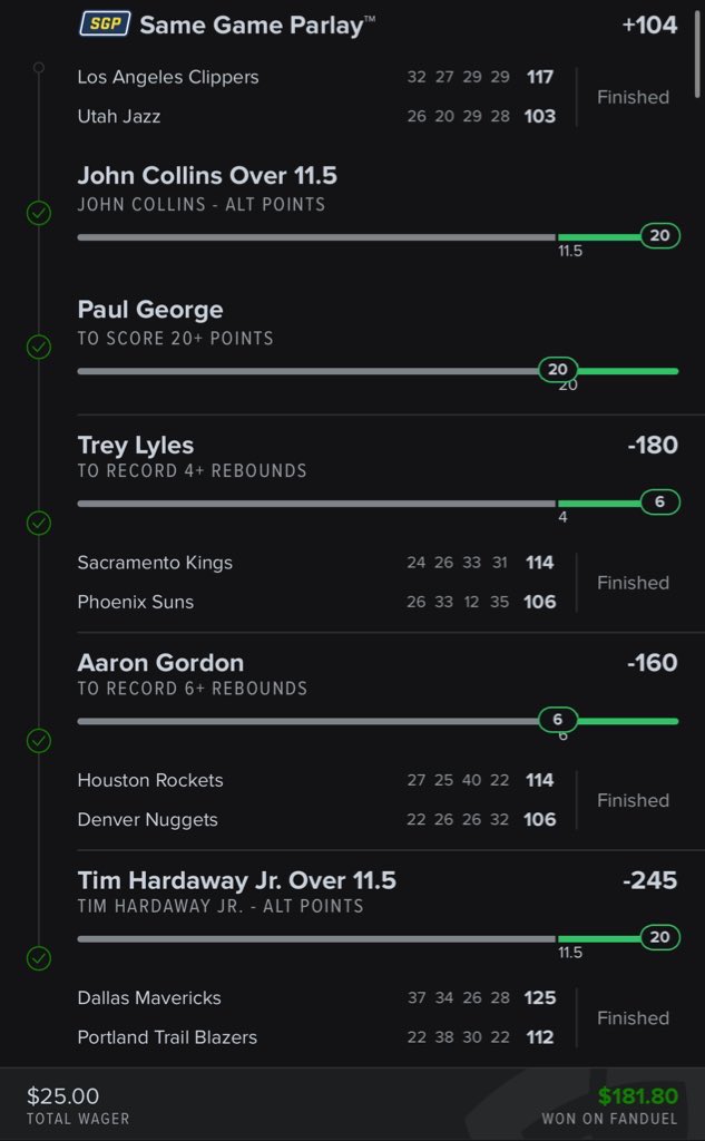 NaesSports's tweet photo. CASHED! 🤑 🏆

Cashed a +627 and a +1151 X posted parlay! 

✅+1151     $25  ➡️$312.90
✅+627      $25 ➡️$181.80

#GamblingX #GamblingTwitter #SportsBettor #SportsBetting #DraftKings      #FanDuel #PrizePicks #football #espnbet #nba   #ncaa #NCAAB #NCAABasketball https://t.co/SOw0oocKPs