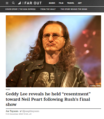 AliceLooknGlass's tweet photo. This entire bs ad is filled with mistakes, misrepresentations. Geddy's words taken so far out of context is it Libelous?
Ultimate Classic Rock's Corey Irwin instigator from 18 hours ago, Far Out Magazine 1 hour later, DRGNews Corey 2 hours after
#RUSHArmy my new hashtag #MemeWars https://t.co/puMQwivxot